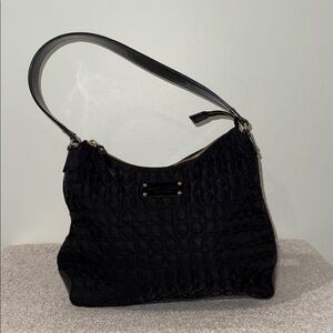 kate spade Black Quilted Shoulder Bag with Gold Hardware